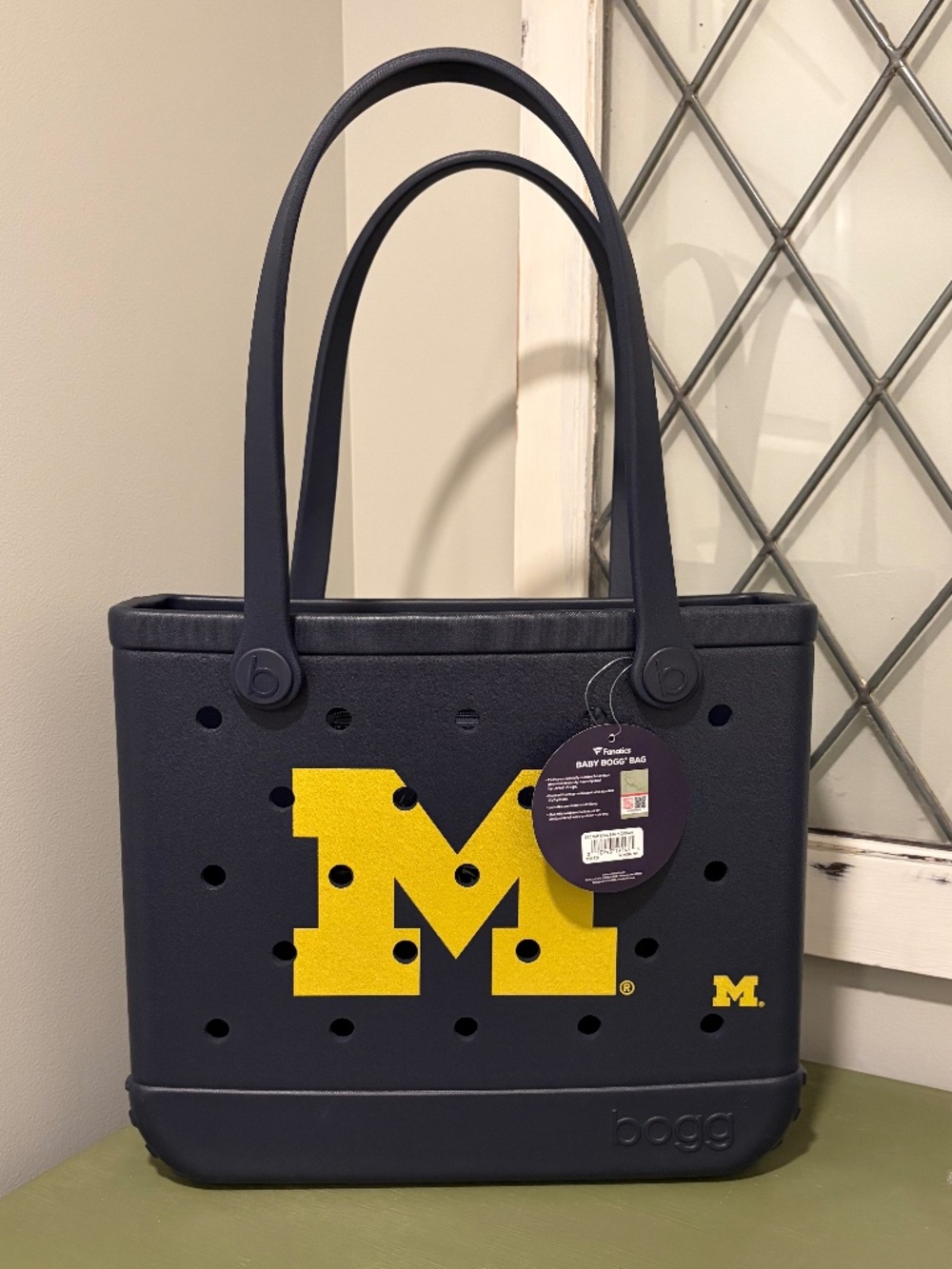 NWT Fanatics x Baby Bogg Bag - NCAA Michigan Wolverines Tote (Navy/Yellow) 
